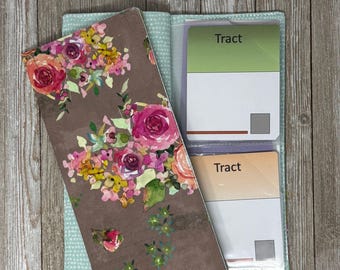 Cottage Rose BOTH SIZES tract holder/ tract organizer