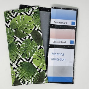 Porte-tract/organisateur de tract Monstera avec des pochettes pour les invitations à des réunions et les cartes de visite - Organisateur du ministère JW