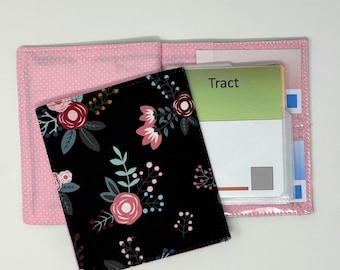 Modern flowers NEW TRACT size holder/  JW ministry organizer