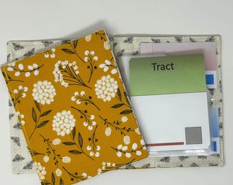 Goldenrod JW NEW SIZE Tract holder/ tract organizer - sleeves for new tract size