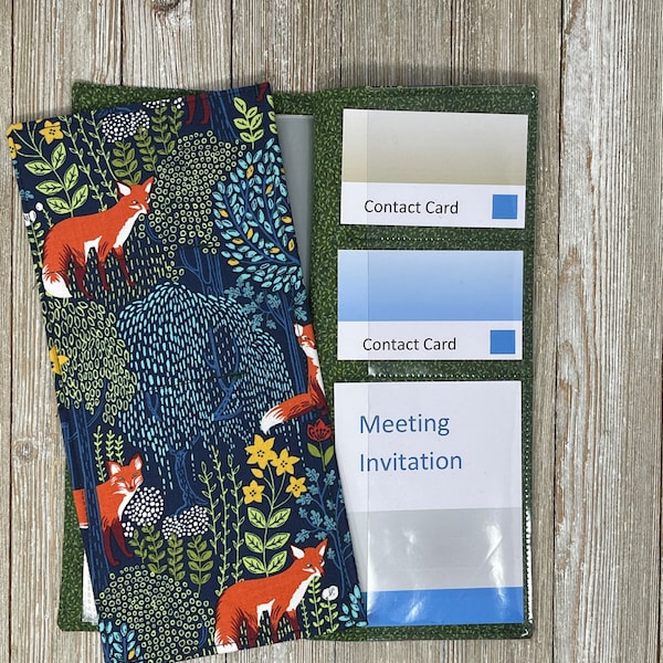 Into the woods -fox tract holder/ tract organizer with pockets for meeting invitations and contact cards – JW ministry organizer