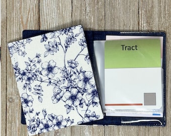 Toile flowers NEW SIZE tract holder/ tract organizer