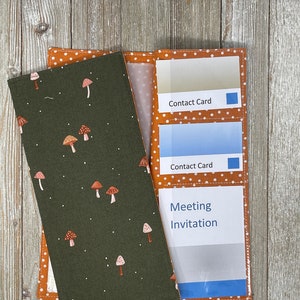 Mushrooms tract holder/ tract organizer with pockets for meeting invitations and contact cards – JW ministry organizer