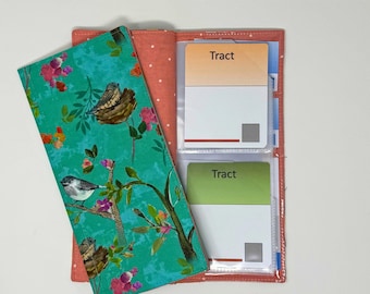 Aqua Feathered Friends BOTH SIZE tract holder/ tract organizer