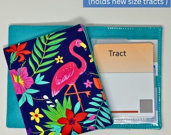 Tropical Flamingo- NEW SIZE tract holder/ tract organizer