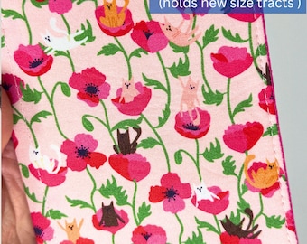 Cats and Flowers- NEW SIZE tract holder/ tract organizer