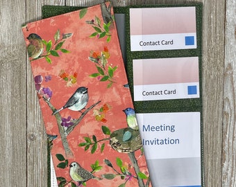 Modern flowers literature organizer with pockets for meeting invitations and contact cards – JW ministry organizer, pioneer gift