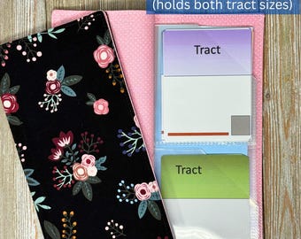 Modern flowers BOTH SIZE tract holder/  JW ministry organizer