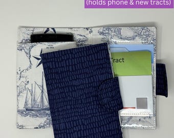 Blue Dash Ministry partner- tract holder with phone pocket