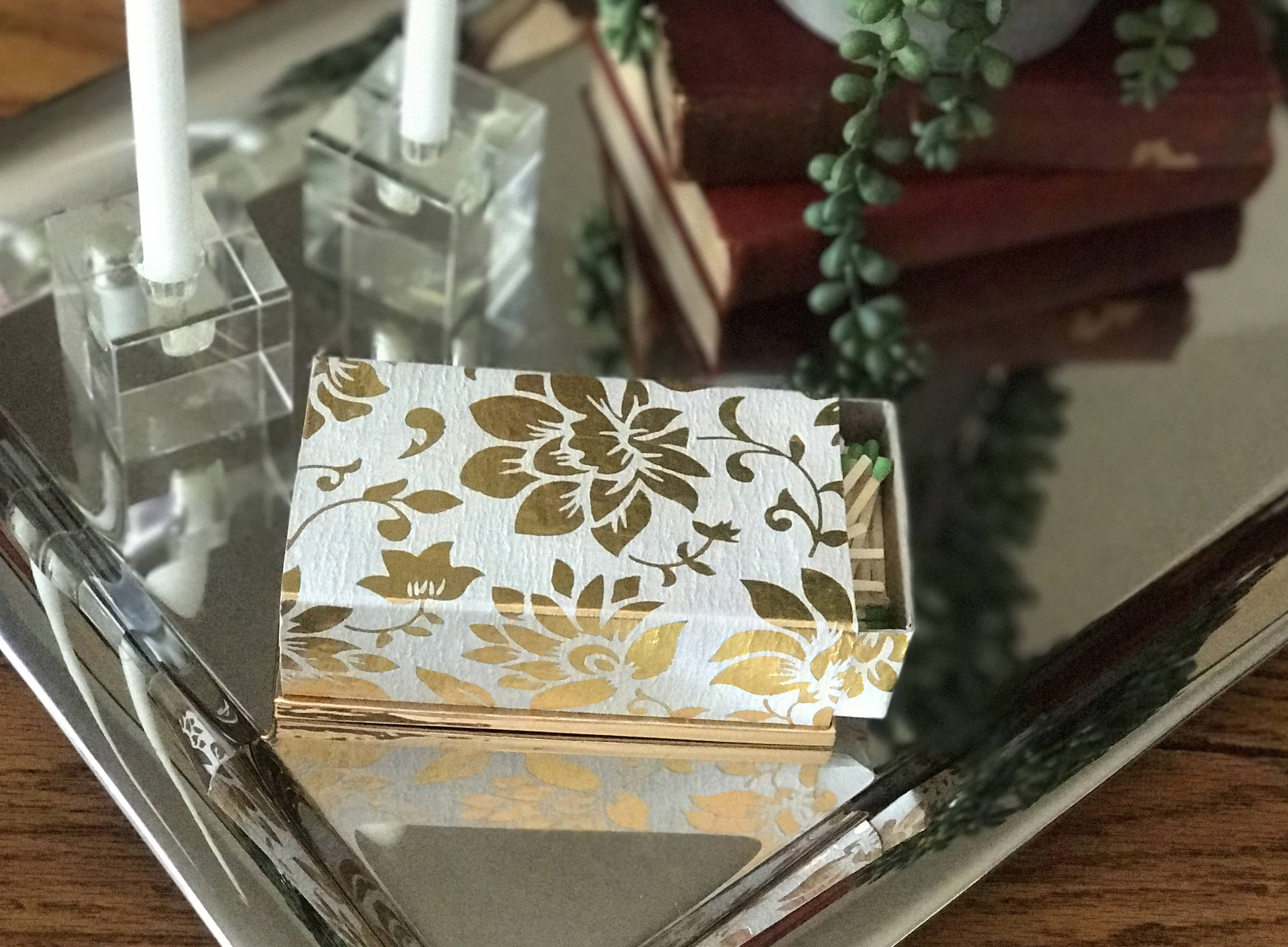 Gold leaves Elegant Match Boxes Etsy