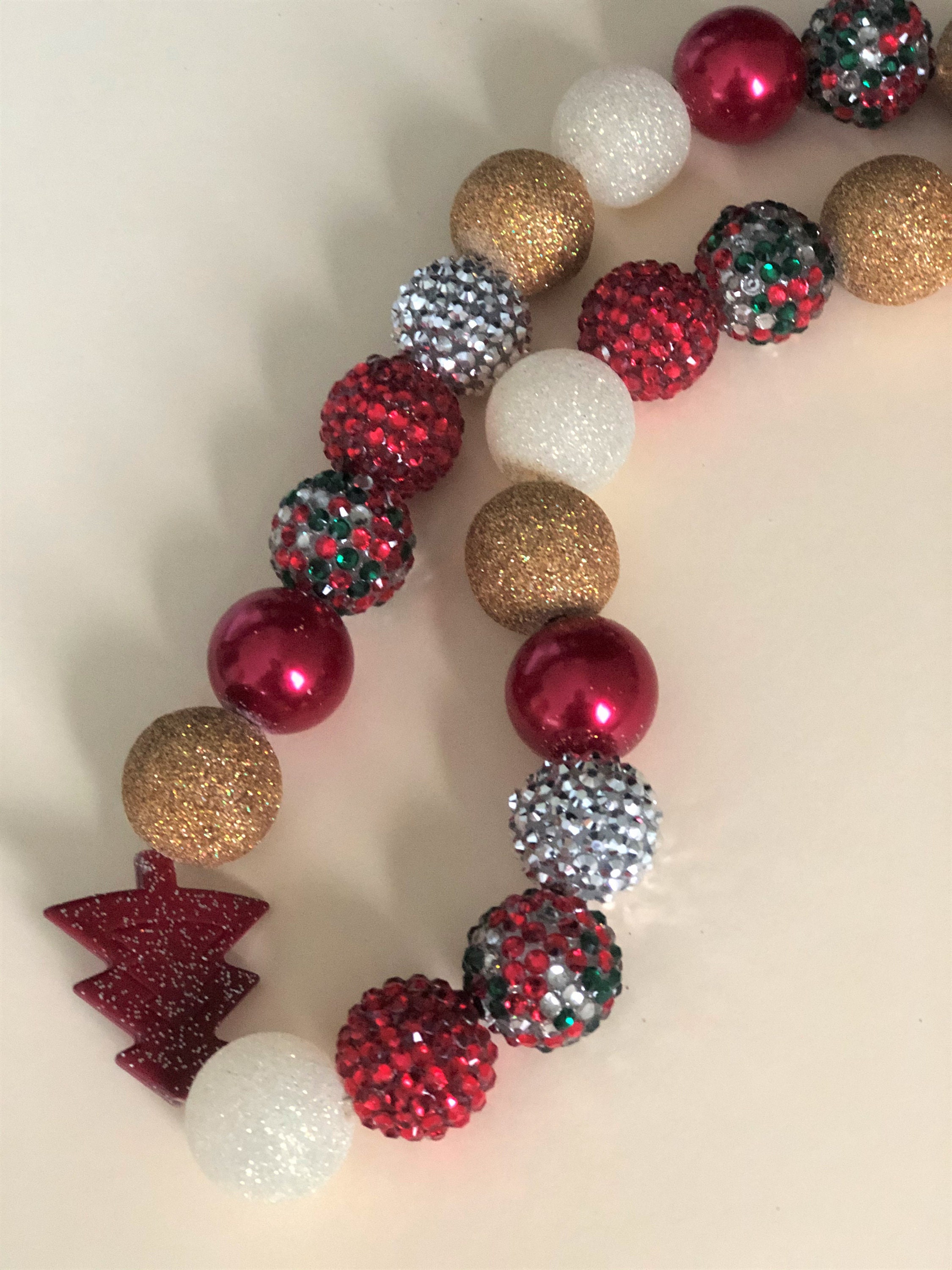 Girls Beaded Christmas Necklace  Etsy