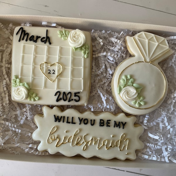 Bridesmaid proposal cookie gift set