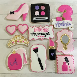 Little miss threenager birthday cookies