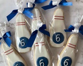 Bowling decorated cookies