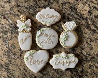 Engagement cookies with greenery