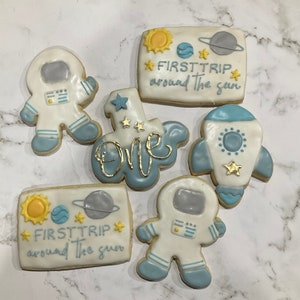 First trip around the sun birthday cookies