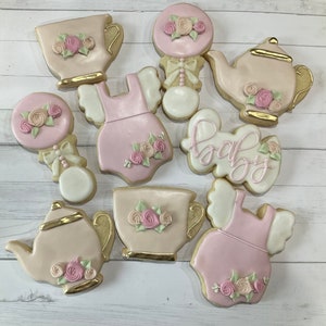 Baby shower cookies tea party/birthday cookies