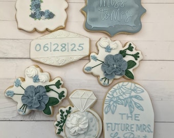 Floral bridal shower cookies