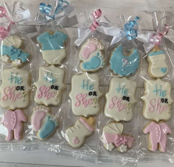 He or she gender reveal cookie packs