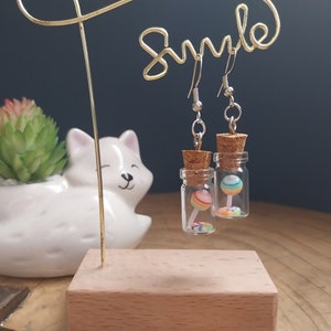 Unique Mini glass bottle  sweetie filled earrings