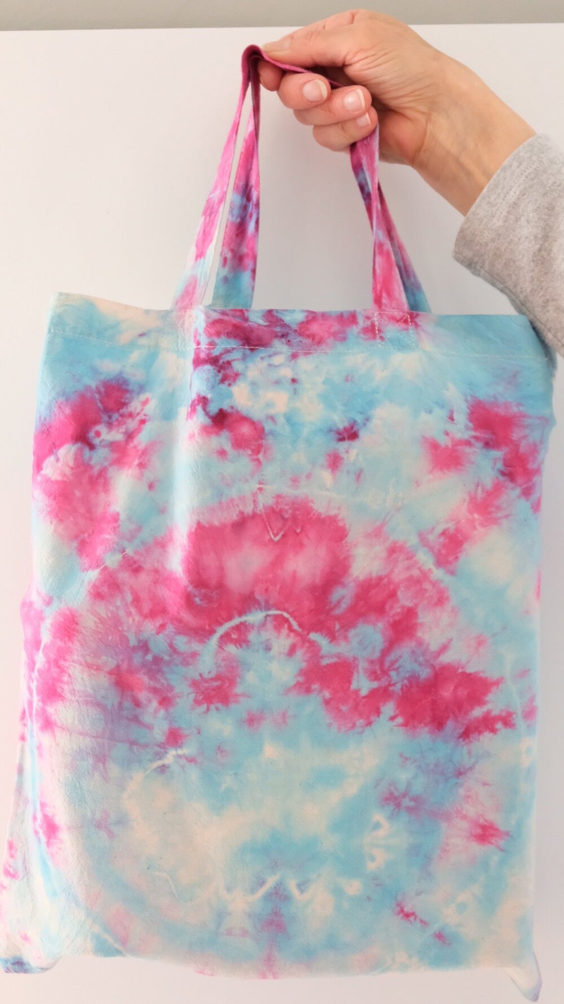 Boho tye dye/ ice dye canvas tote bag hello beautiful sun & Etsy
