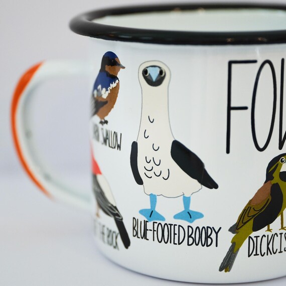 Fowl Language Enamel Camp Mug, Funny Bird Mug, Camping Mug, Steel Coffee Mug, Bird Lover Gift