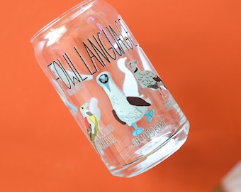 Sustainable Tumbler with Bamboo Accessories - Cheeky Fowl Language Bird Pun Design