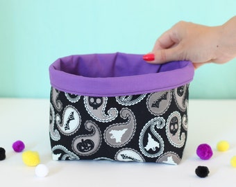 Victorian Halloween fabric basket