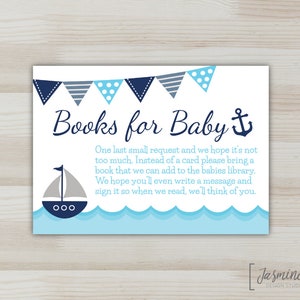 Sailor Theme Book Request, Baby Shower Activities, Baby Shower Book Request, DIGITAL FILE
