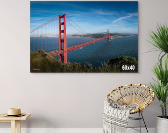 Puente Golden Gate, San Francisco, California: Arte mural emblemático, fotografía de la costa del Pacífico, impresión artística del Área de la Bahía