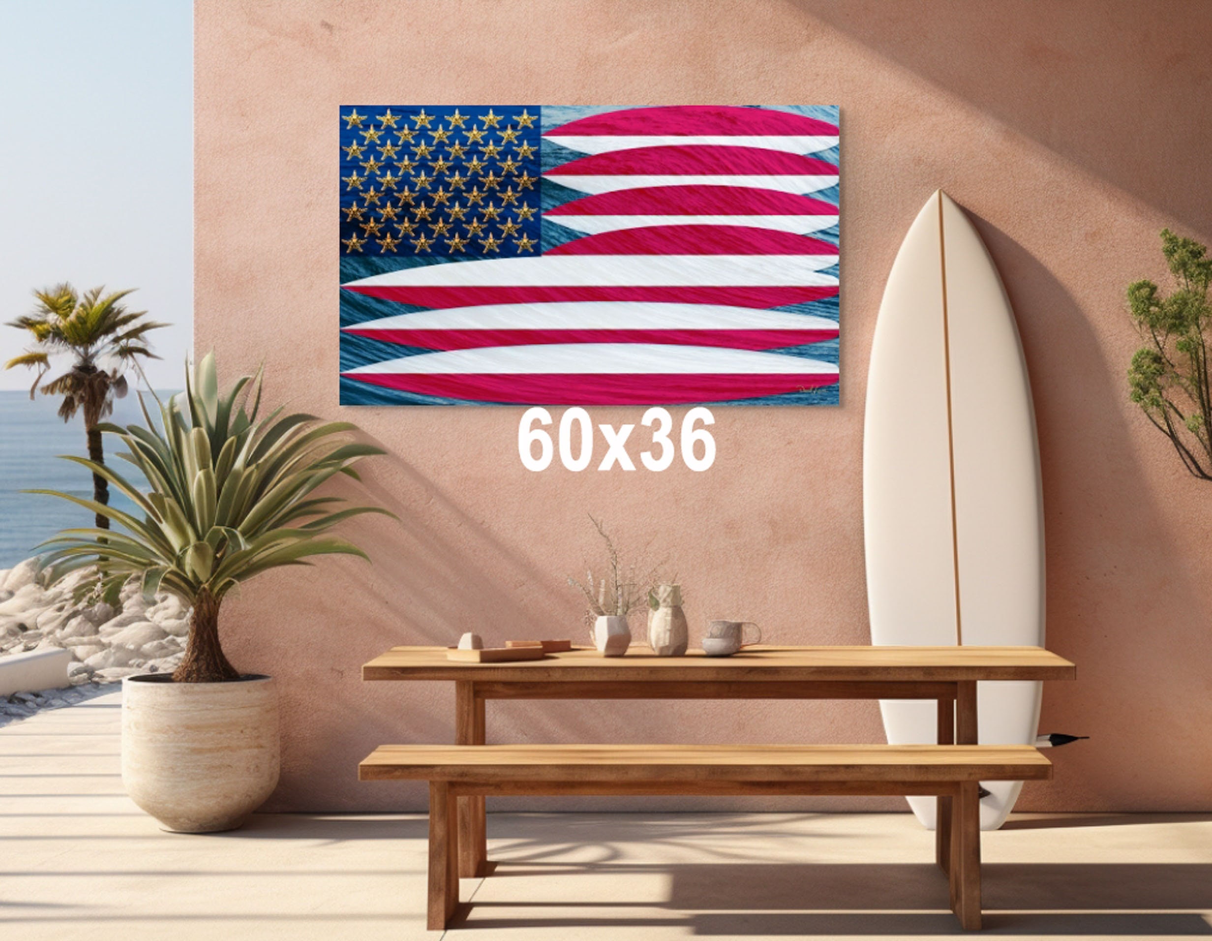 Usa Flag Surfboard - Etsy