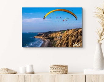 Paragliding Wall Decor, San Diego Wall Art, Beach Home Decor, Coastal Art, Beach House Decor, Housewarming Gift, Wall Art Prints, Ocean Art