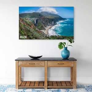 Big Sur Bixby Bridge Photograph, Central California Coastal Photo, Iconic Bridge, Housewarming Gift, Coastal Mountain Wall Art, Wall Decor