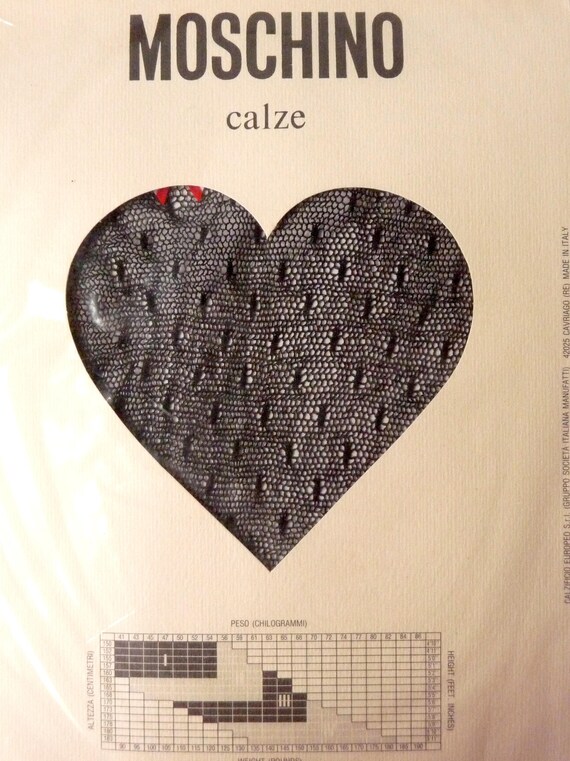 Moschino Love Calze Genuine From 80s 90s Small New Xs 55 Kg 155 160 Cm Fabric Polyamide Nylon Lycra Made In Italy