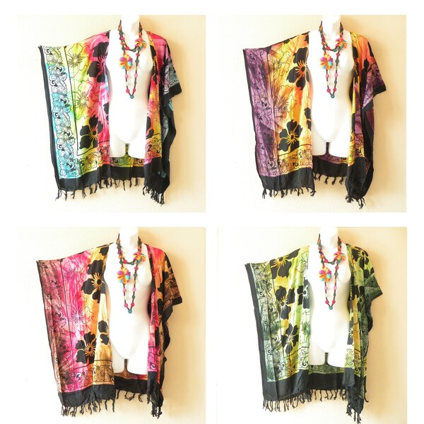 Black And White  Rayon Crepe Plus Size Floral Kaftan For Women