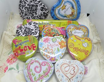17 PCS Brighton reliëf hart metalen aandenken sieraden reizen lege doos blikken geschenkdoos