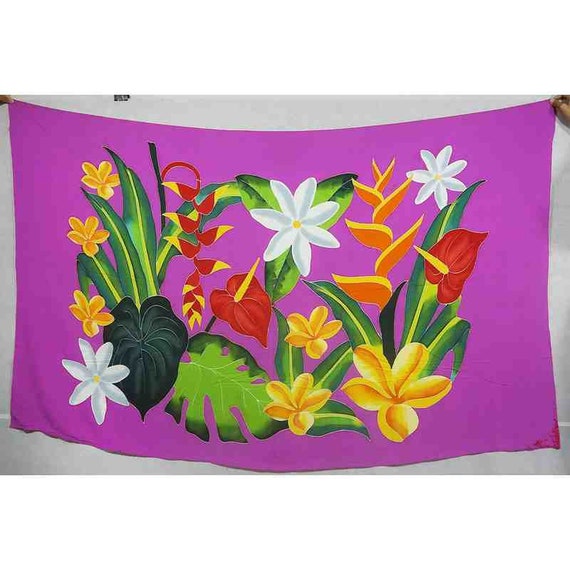 Hand Batiked Aquarium Sarongs Blue Background Hand Batiked Aquarium Sarongs Blue Background