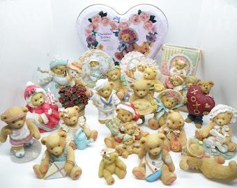 Cherished Teddies Enesco Collection Figurines Colletible Vintage Bear March, Melissa, Be my Valentine, Plaque Christmas Gift - You Pick