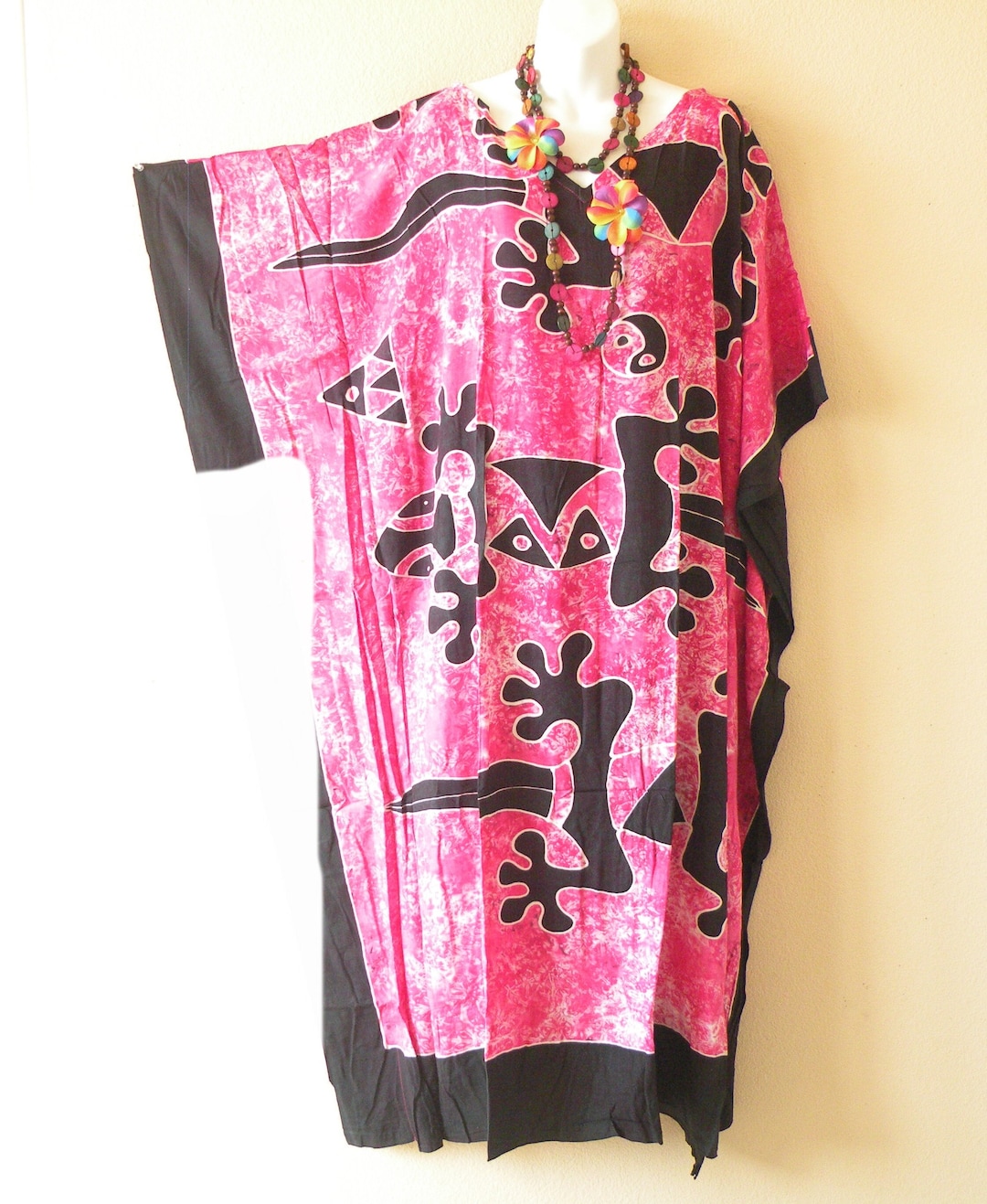 KG49 Multi Color Gecko Lizard Batik Hand Painted Plus Size Comfortable ...