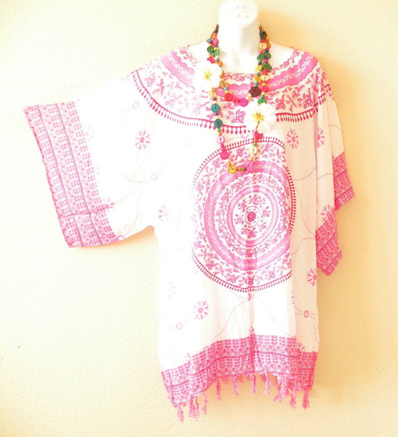 L S M XL /& 1X Abstract Batik Women Kaftan Caftan Kimono Beachwear Tunic Poncho Blouse Top