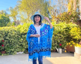 CG26 - 3 Colors Abstract Batik Women Kaftan Kimono Cardigan Duster Jacket Beachwear Cover up - S, M, L, XL, 1X, 2X, 3X, 4X & 5X
