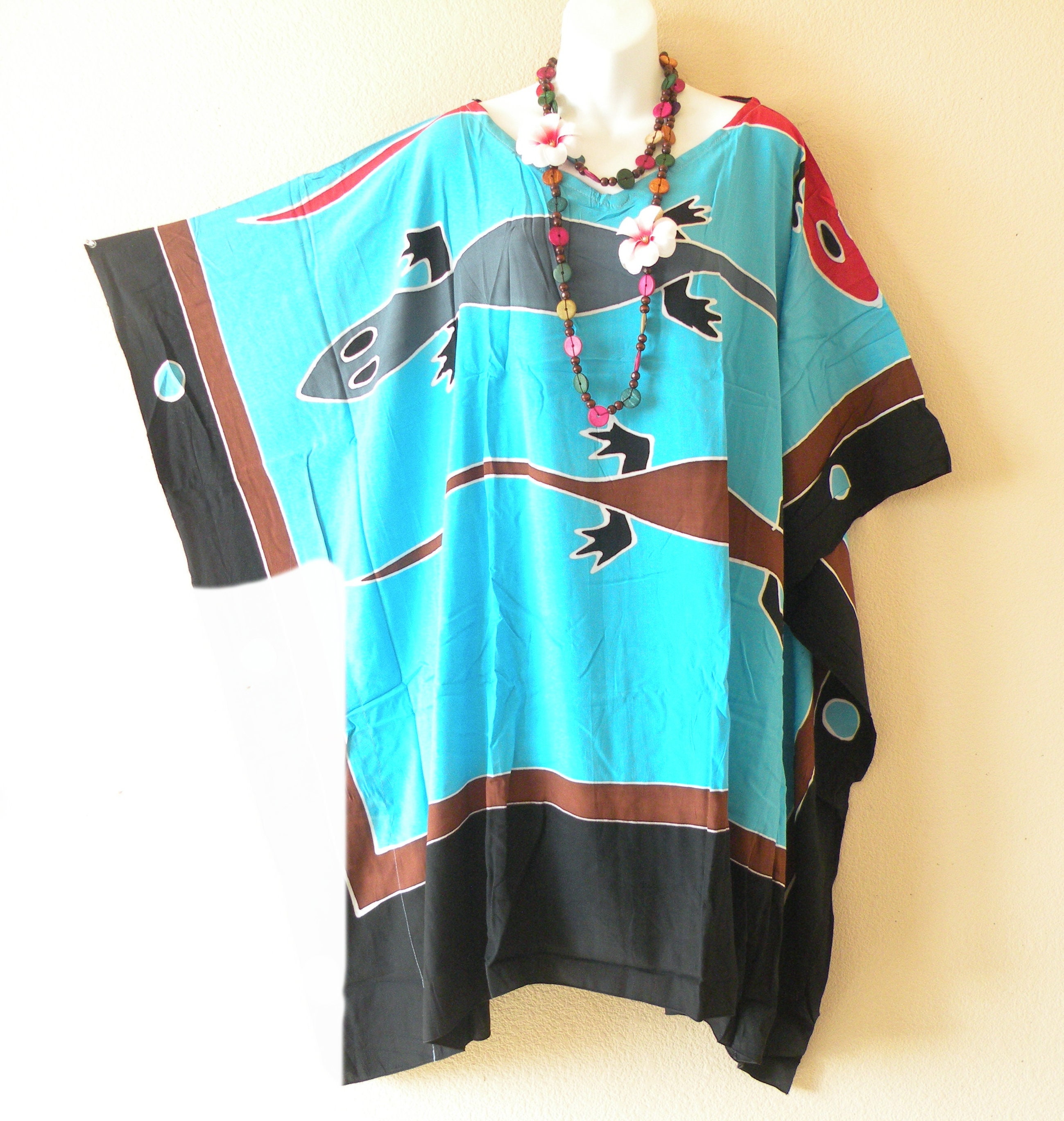 LG6 4 Colors Gecko Midi 38 Batik Dolman Batwing Caftan Kimono Tunic ...