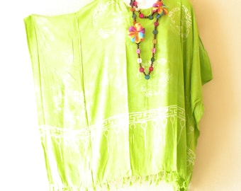 6 kleuren met varieert motief vrouwen batik plus size kaftan kaftan vrouwen batwing tuniek poncho blousetop - S, M, L, XL, 1X, 2X, 3X, 4X & 5X