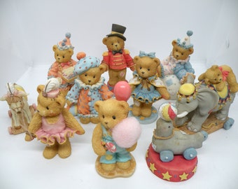 Cherished Teddies Enesco Collection Figurines Colletible Vintage Circus Clown Elephant Ringmaster Bear Christmas Gift LotC- Pick your choice