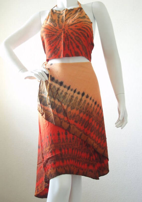 Halter tie batik print dress main image 1