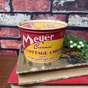 Recipiente de cartón encerado para requesón Meyer vintage