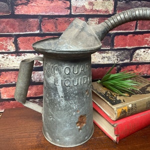 Antique 2 Quart Oil Tin Can