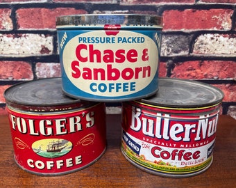 【ヴィンテージ】コーヒー缶 3缶セット ティン缶 tin缶 ティン缶 3個セット COFFEE コーヒー 缶 アドバタイジング