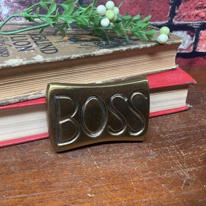 Vintage Brass &quot;BOSS&quot; Paperweight