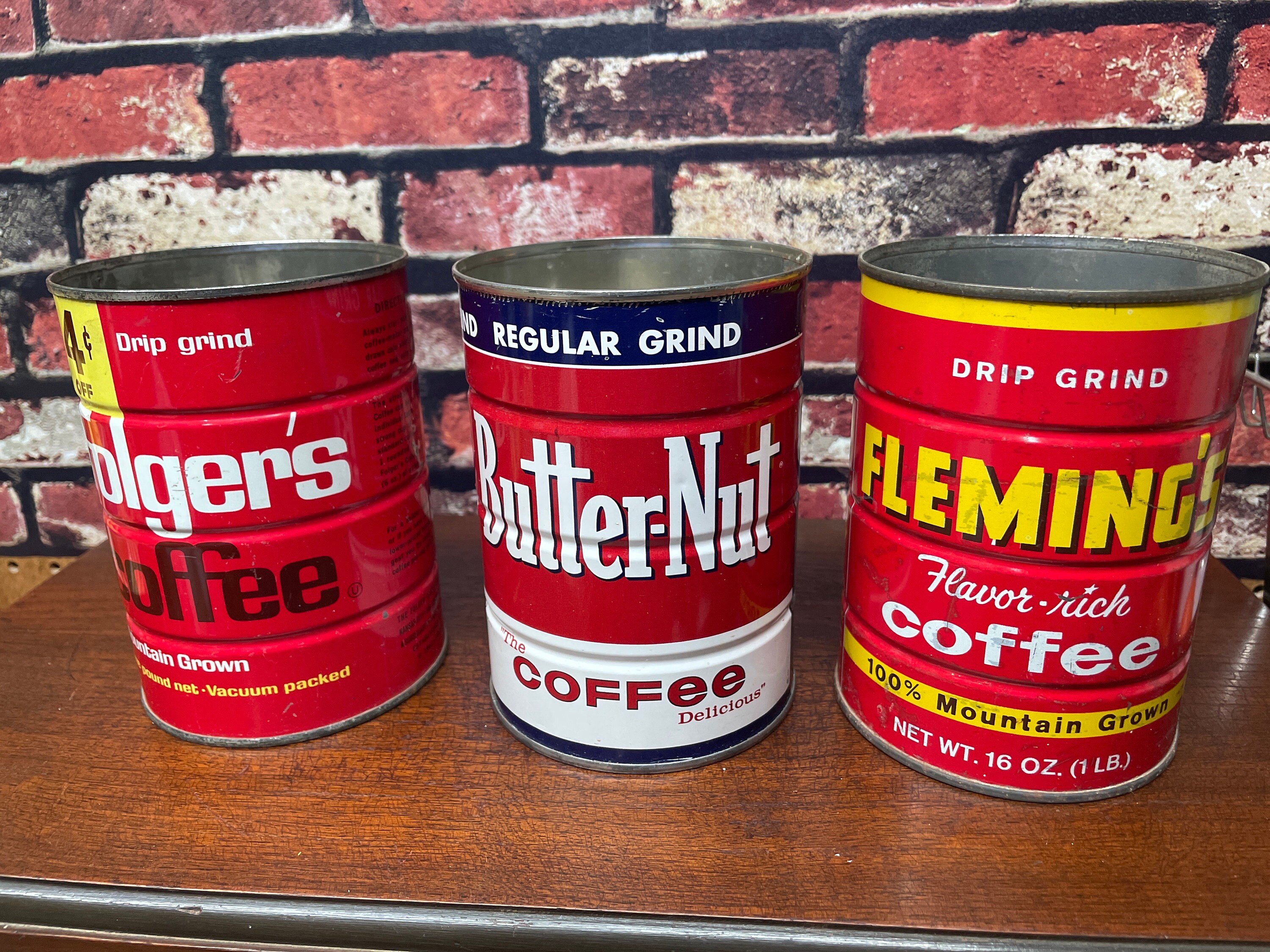 【ヴィンテージ】コーヒー缶 4缶セット ティン缶 tin缶 ティン缶 Folger's coffee コーヒー缶 小型 アドバタイジング